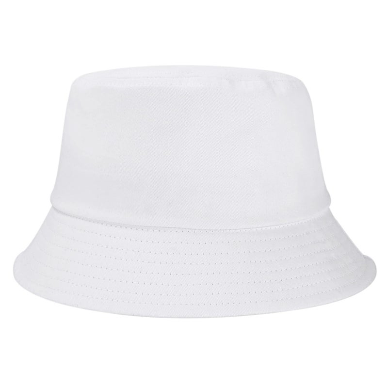 Umeepar Unisex Cotton Packable Bucket Hat Sun Hat Plain Colors for Men Women (White) - Image 2